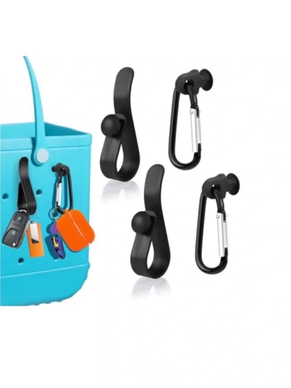 4 black Key Holders Bundle for Bogg Bag and tote bags